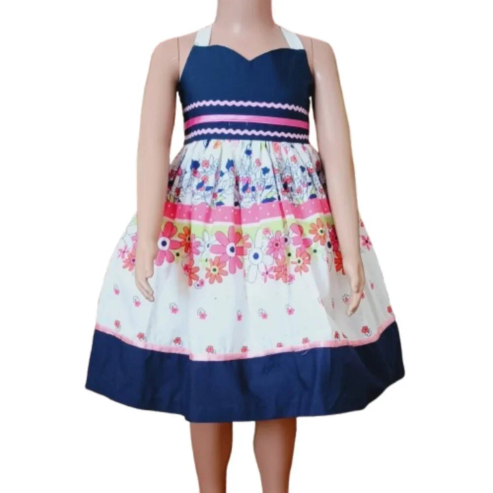 Girl's Floral Sleeveless Dress 4 Fit &Flare Multi Color Toddler Sundress Lined